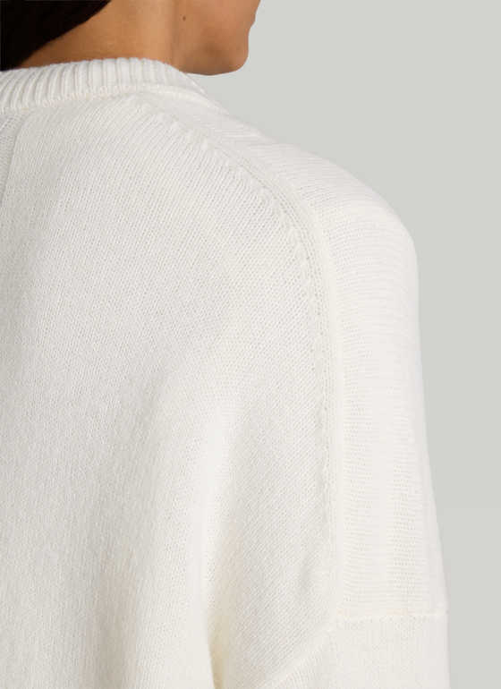 Strickjacke 1/1 Arm New White Frontansicht