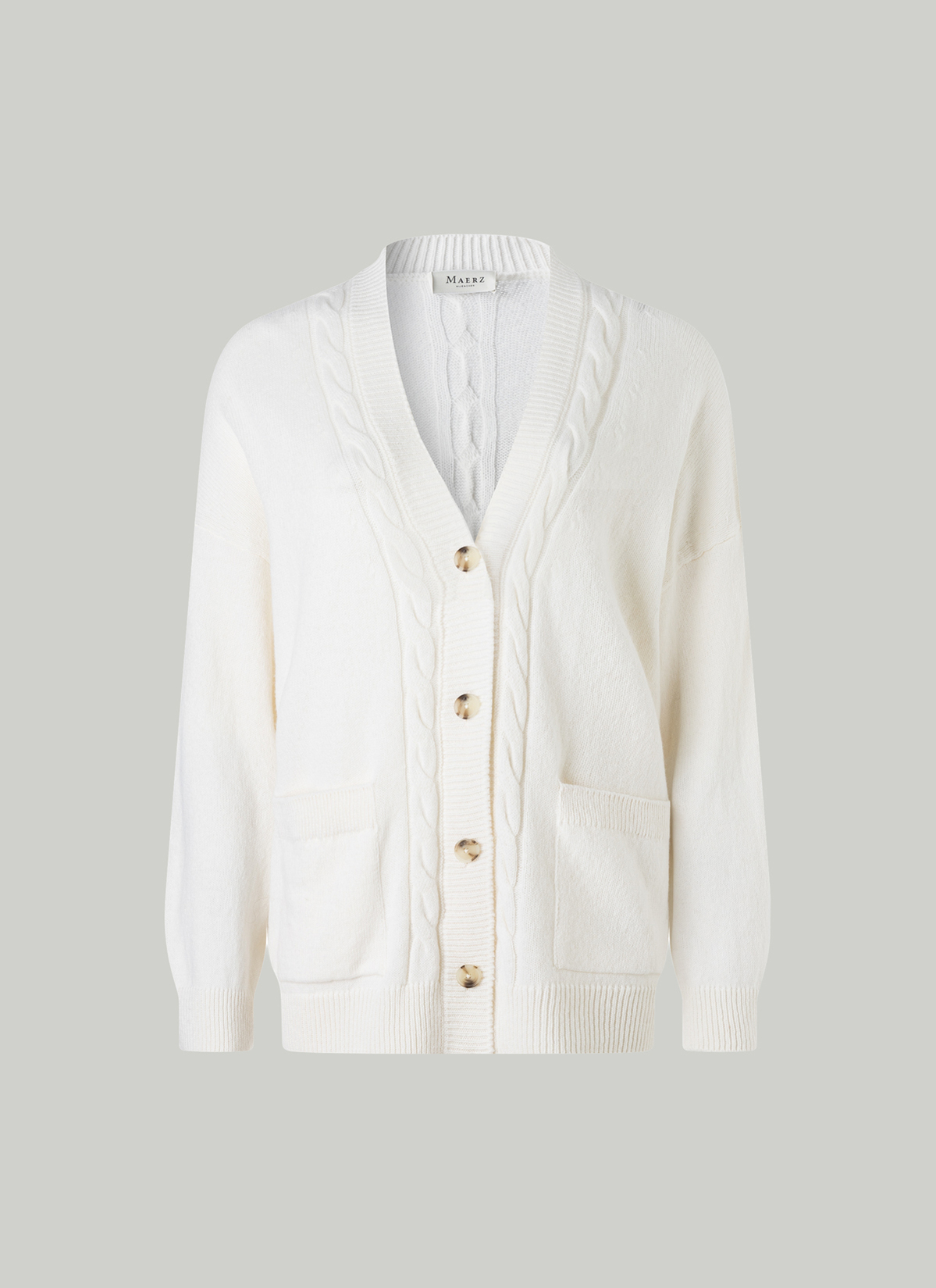 Strickjacke 1/1 Arm, New White