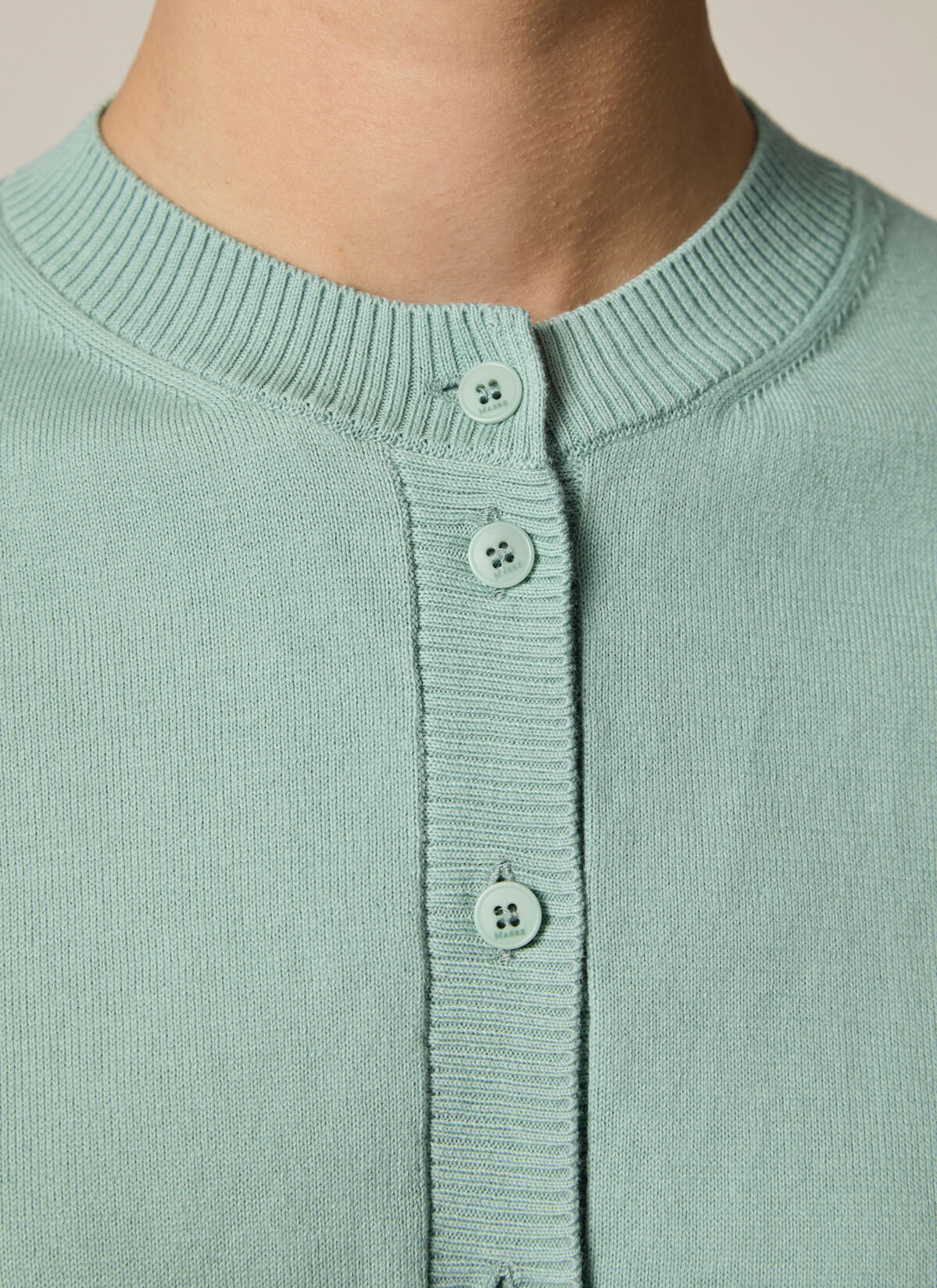 Strickjacke Knopf 1/1 Arm, Light Aqua Detailansicht 1