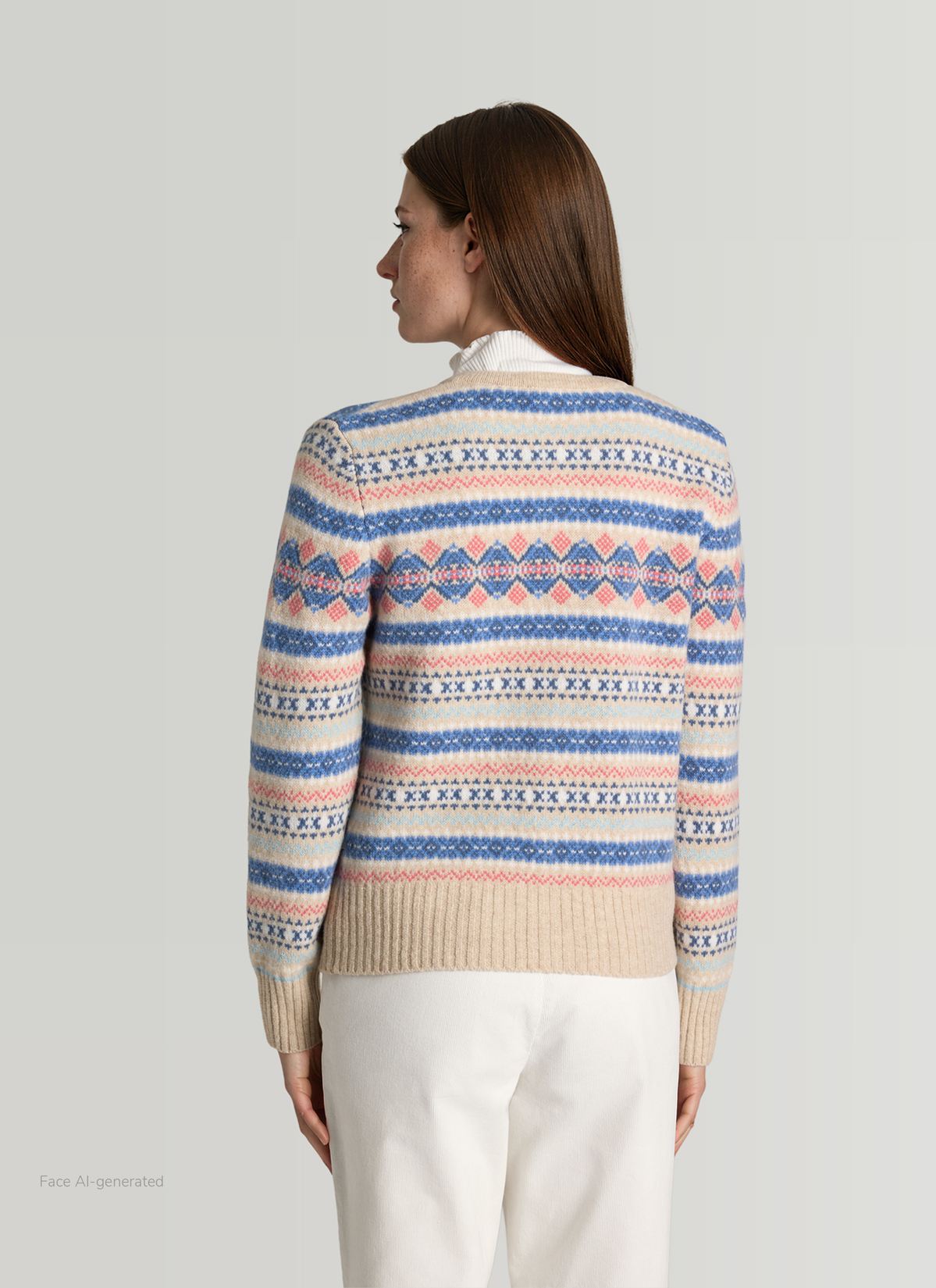 Strickjacke 1/1 Arm, Frosted Dune Rückansicht