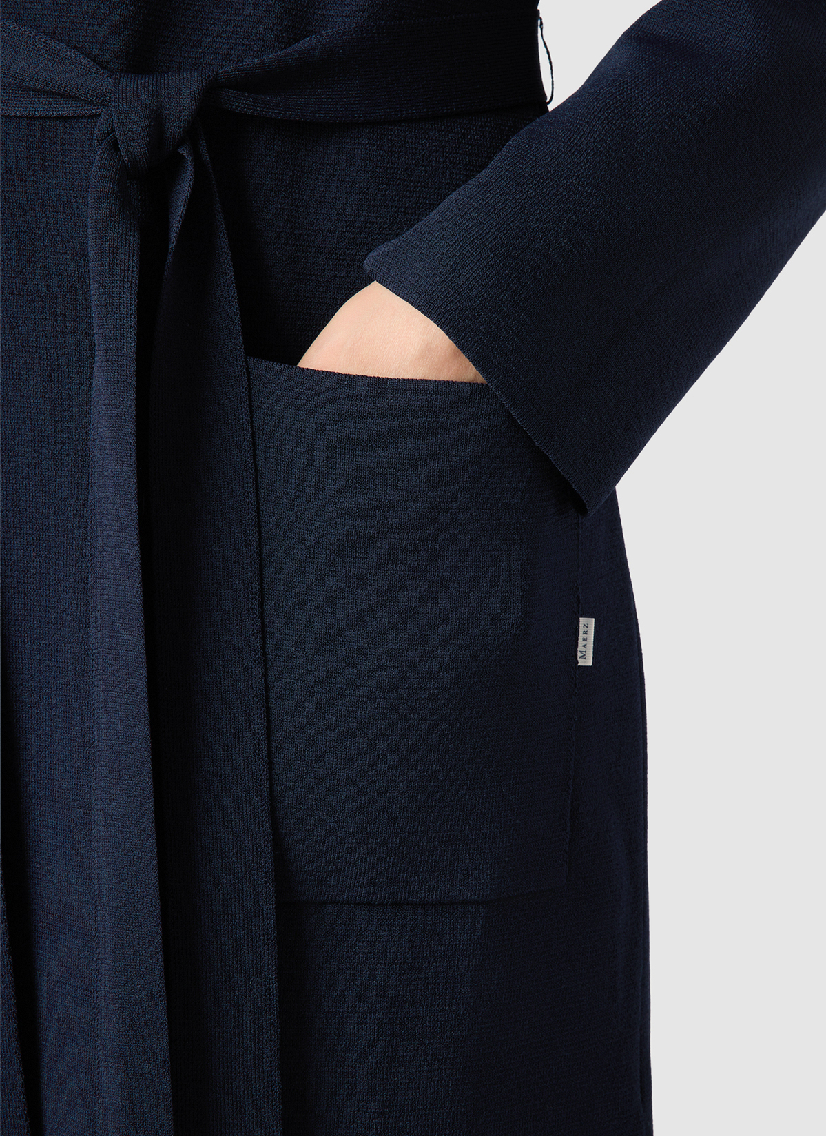 Strick Mantel, Navy Detailansicht 1