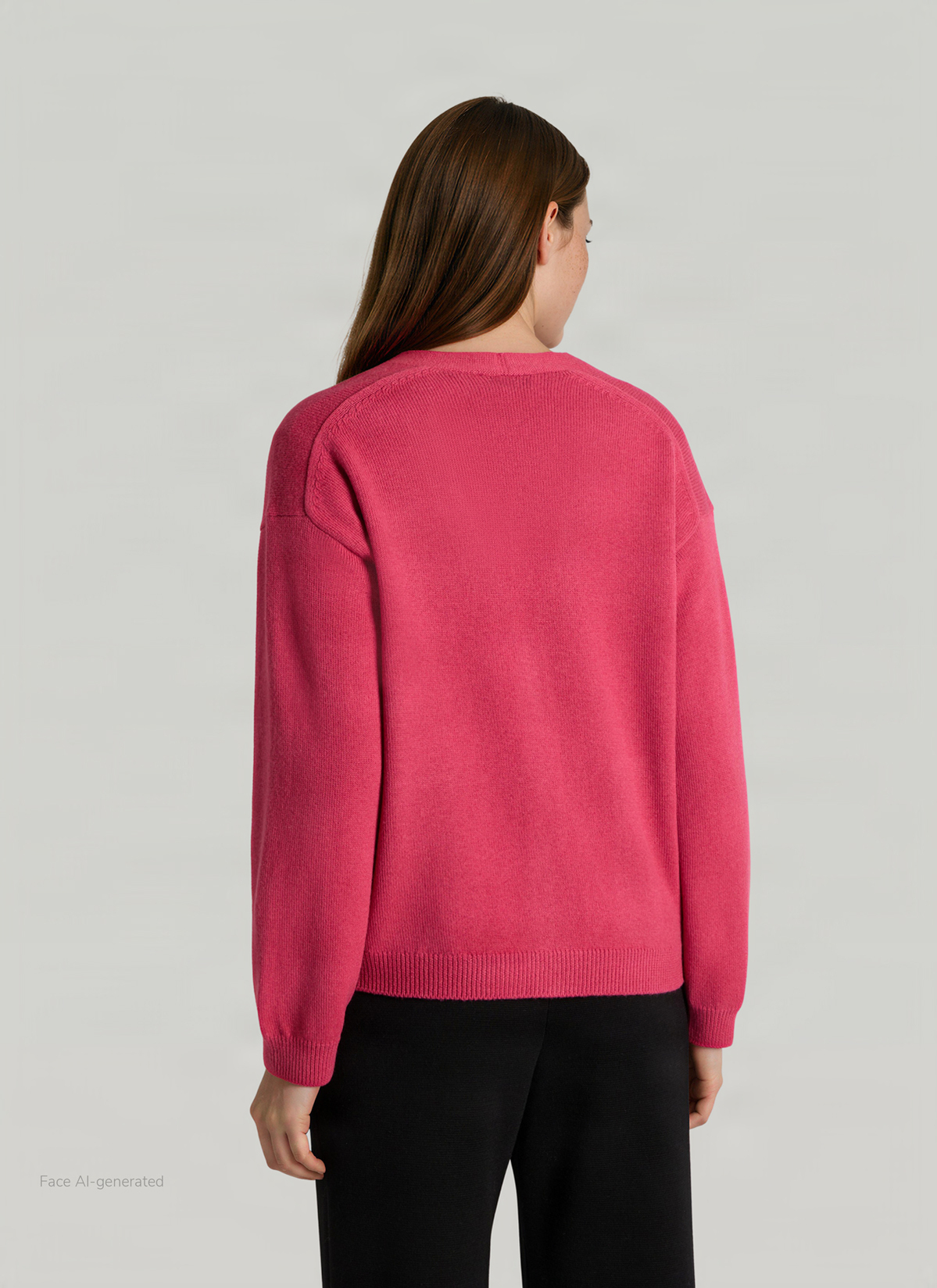 Strickjacke, Peony Red Rückansicht