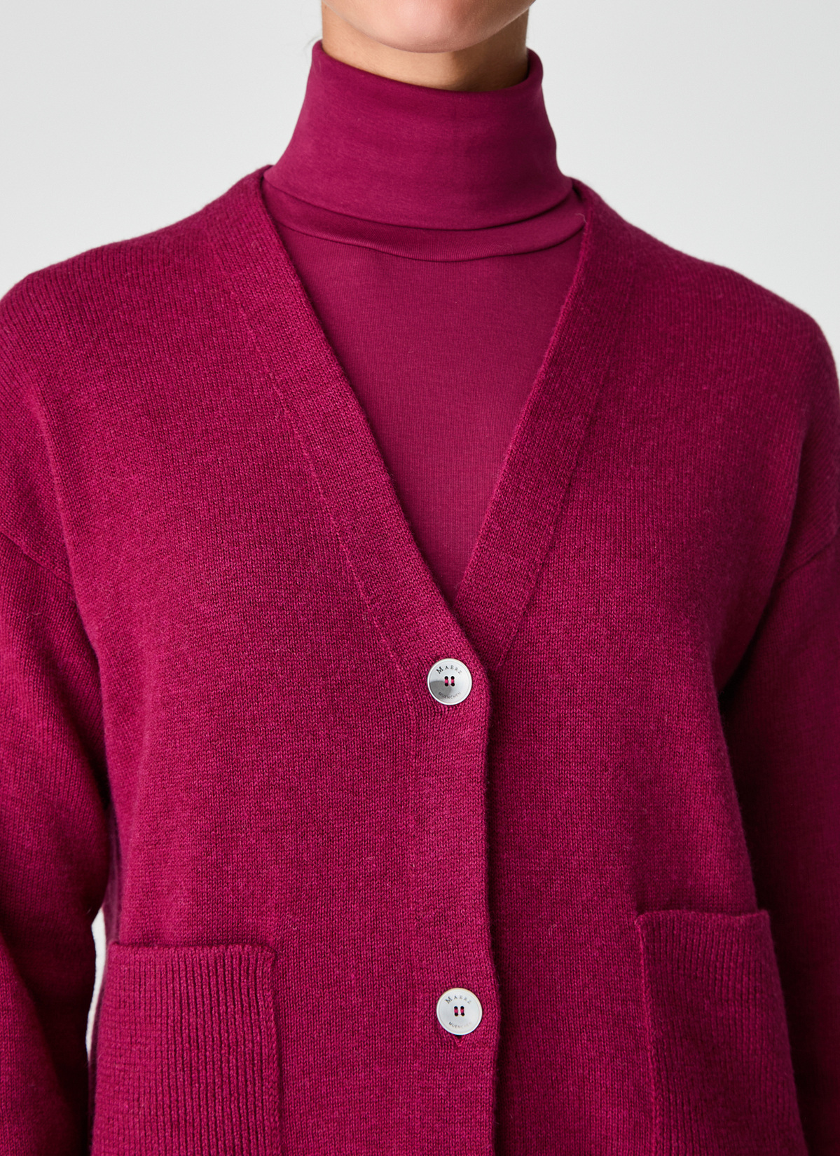 Strickjacke, Bordeaux Detailansicht 2