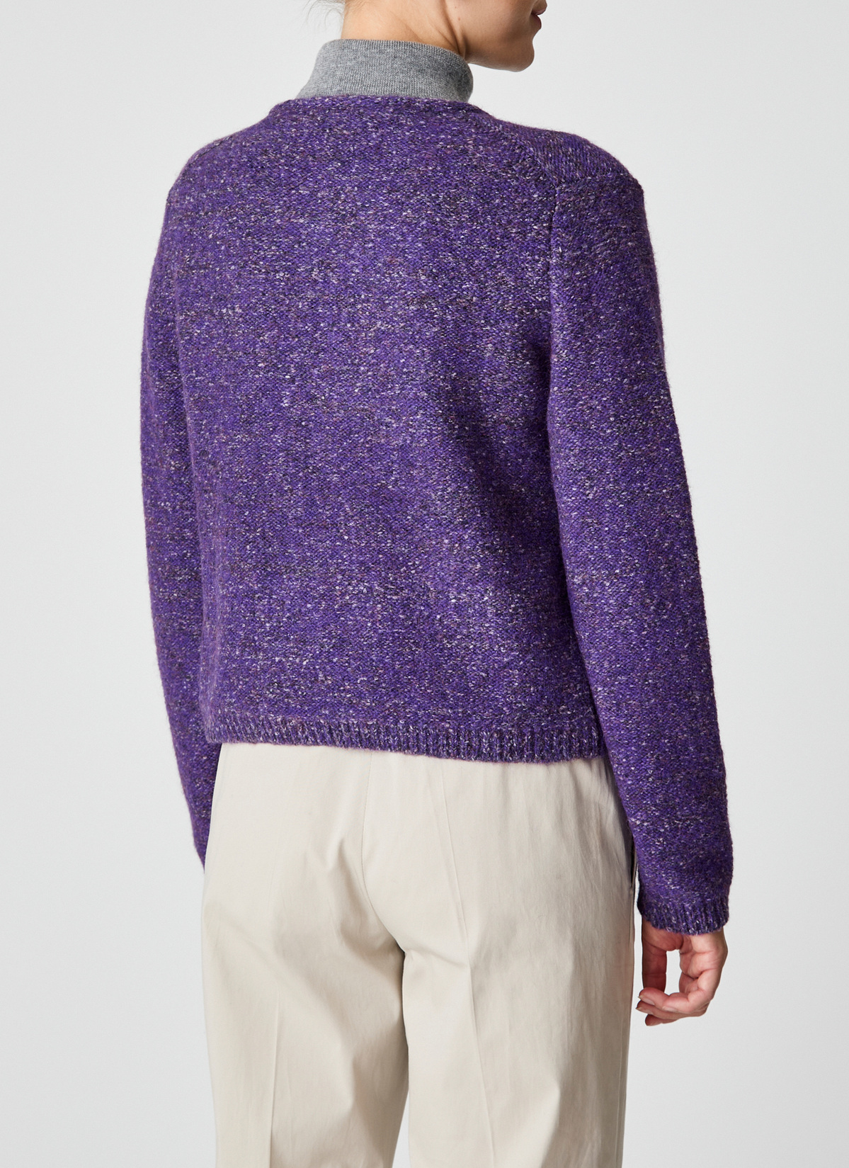 Strickjacke 1/1 Arm, Mythical Violet Detailansicht 1
