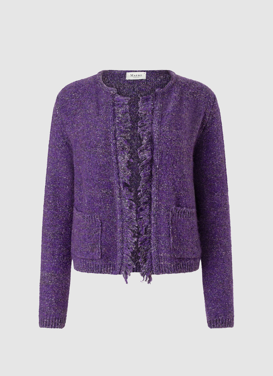 Strickjacke 1/1 Arm Mythical Violet Frontansicht