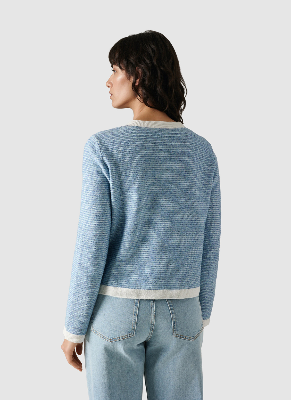 Strickjacke Knopf 1/1 Arm, Endless Sky Rückansicht