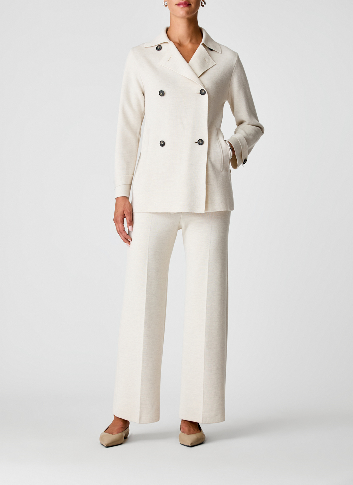 Strickjacke Knopf 1/1 Arm, Off White Detailansicht 2