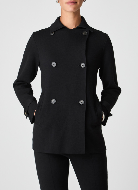 Strickjacke Knopf 1/1 Arm Black Frontansicht