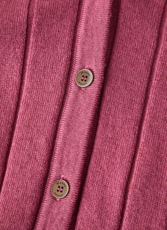 Strickjacke Knopf 1/1 Arm Smoky Pink Frontansicht