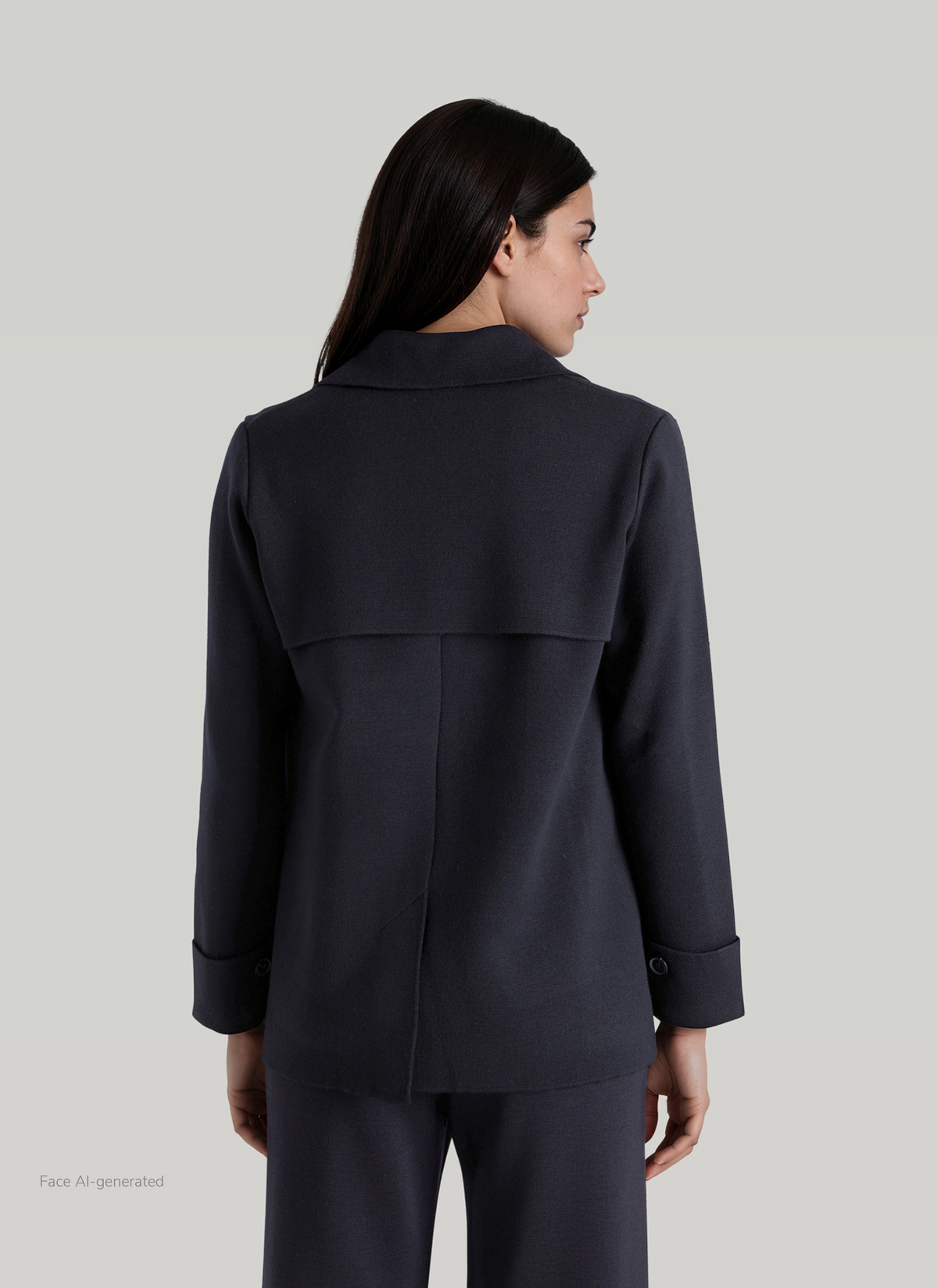Strickjacke 1/1 Arm, Navy Rückansicht