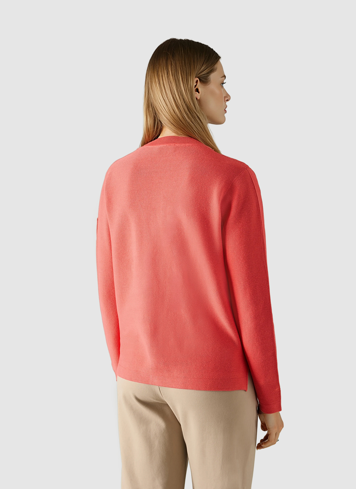 Strick Cardigan 1/1 Arm, Flamingo Rückansicht