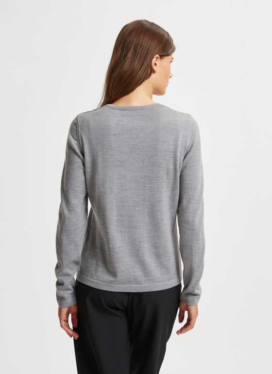 Pullover V-Ausschnitt 1/1 Arm Silver Fox Frontansicht