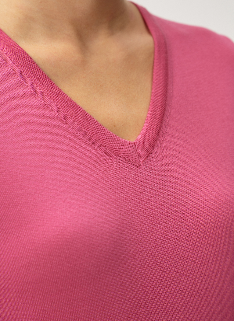 Pullover V-Ausschnitt 1/1 Arm, Lipstick Detailansicht 2