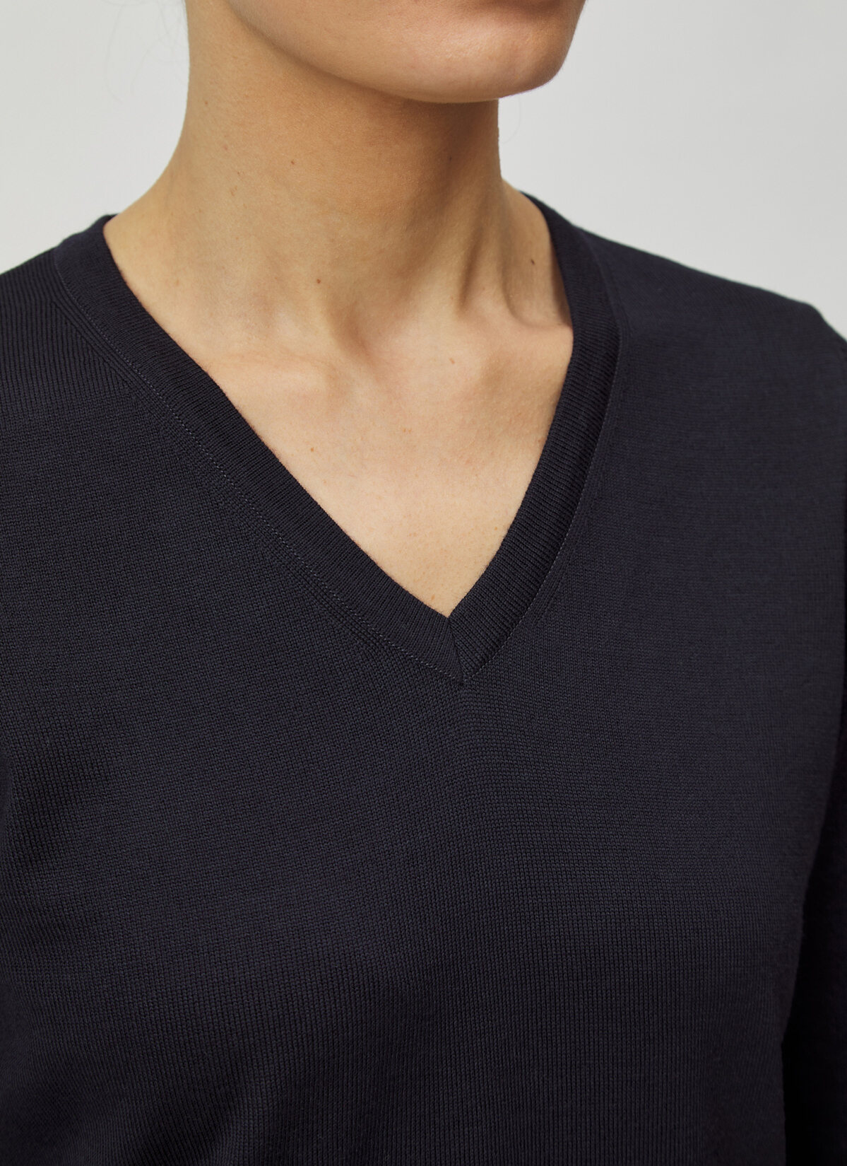 Pullover V-Ausschnitt 1/1 Arm, Navy Detailansicht 1