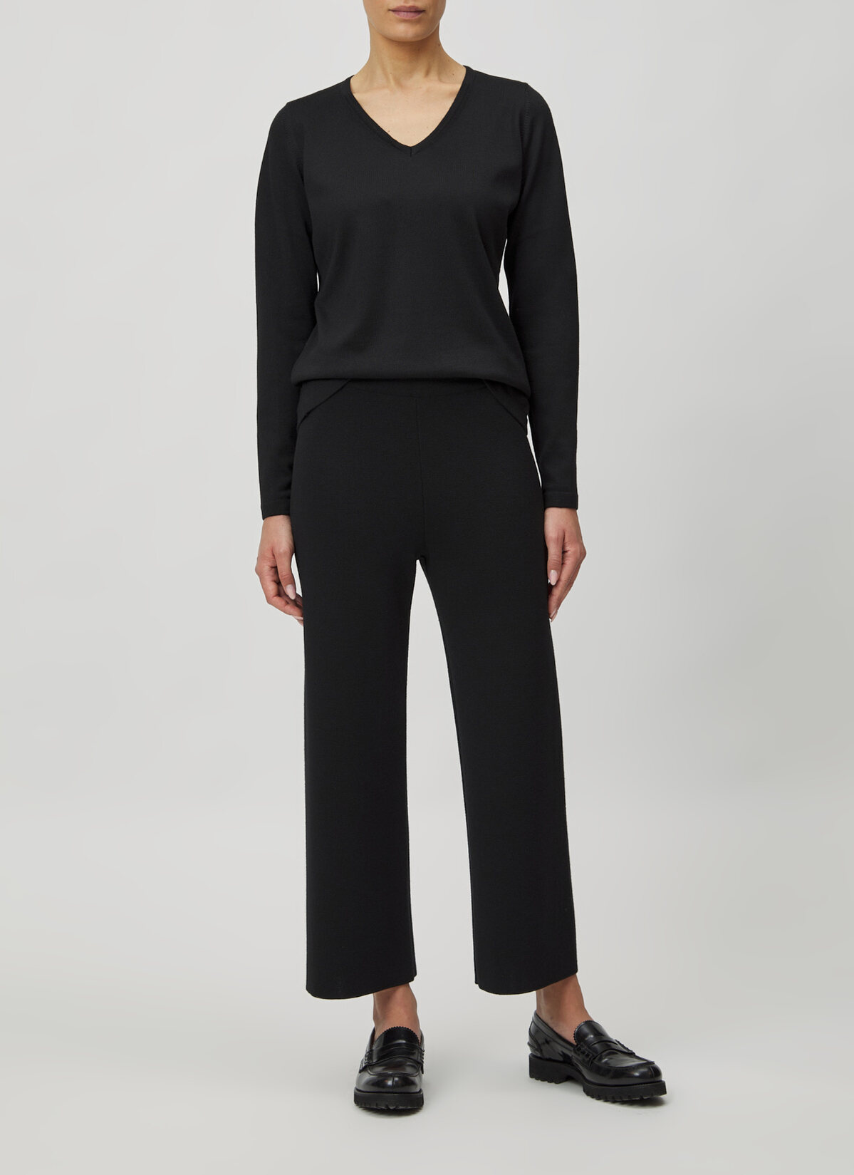 Pullover V-Ausschnitt 1/1 Arm, Black Detailansicht 2