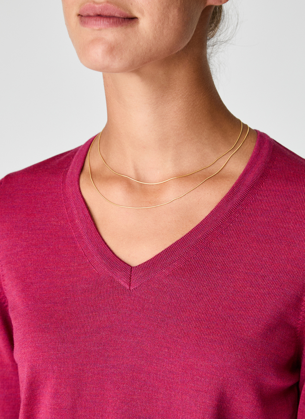 Pullover V-Ausschnitt 1/1 Arm, Shocking Pink Detailansicht 2