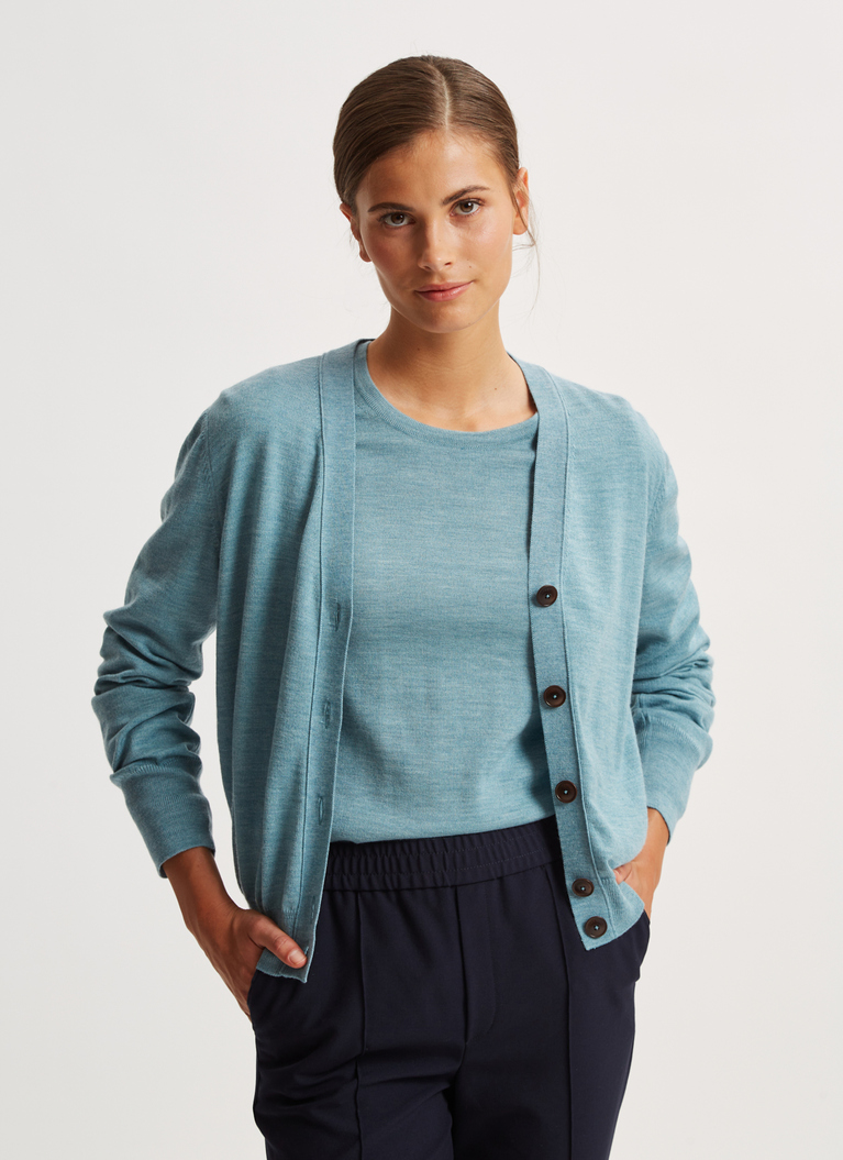 Pullover Rundhals 1/1 Arm, Ocean Green Detailansicht 2
