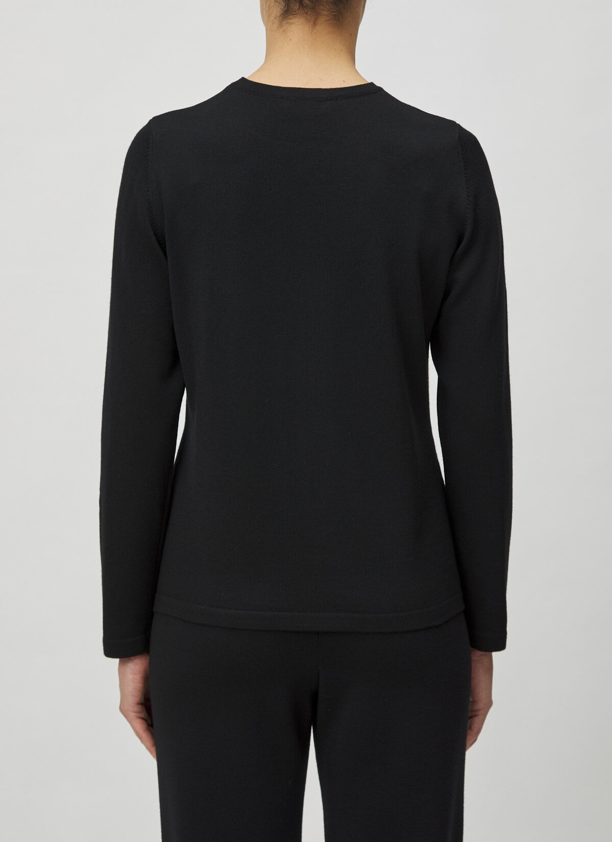 Pullover Rundhals 1/1 Arm, Black Rückansicht