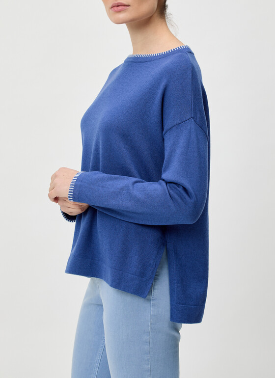 Pullover Rundhals 1/1 Arm Ultramarine Frontansicht