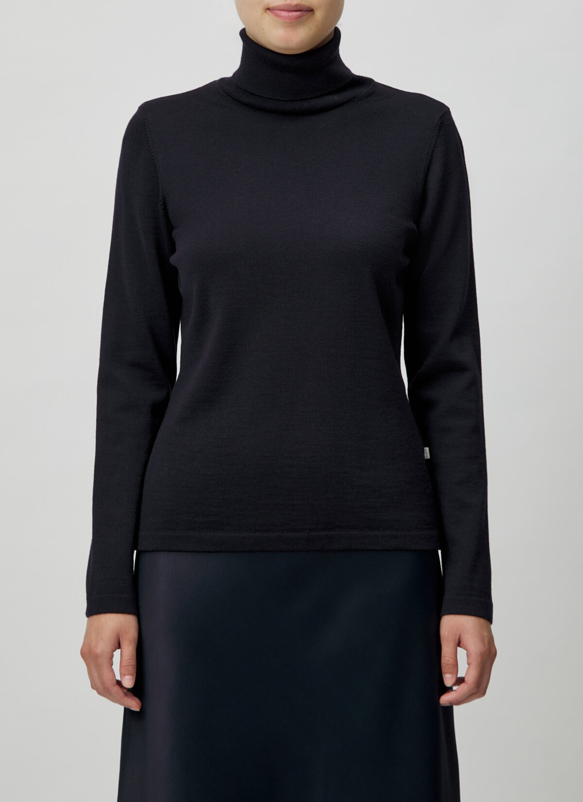 Pullover Rollkragen 1/1 Arm, Navy Frontansicht