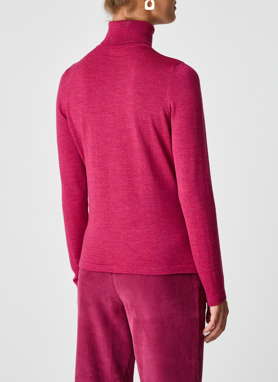 Pullover Rollkragen 1/1 Arm Bright Bordeaux Frontansicht