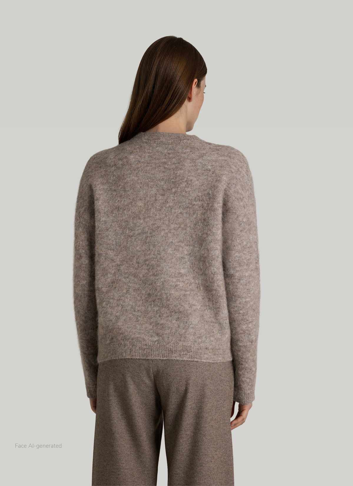 Pullover Rundhals 1/1 Arm, Taupe Grey Rückansicht