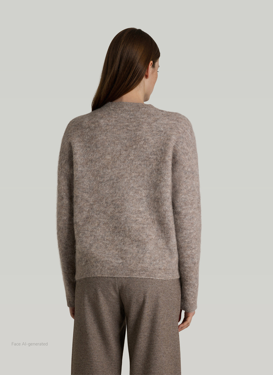 Pullover Rundhals 1/1 Arm Taupe Grey Frontansicht