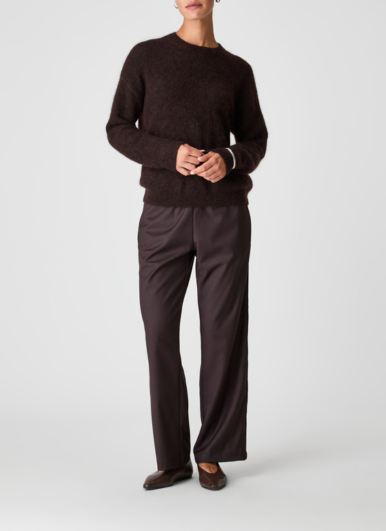 Pullover Rundhals 1/1 Arm Dark Espresso Frontansicht