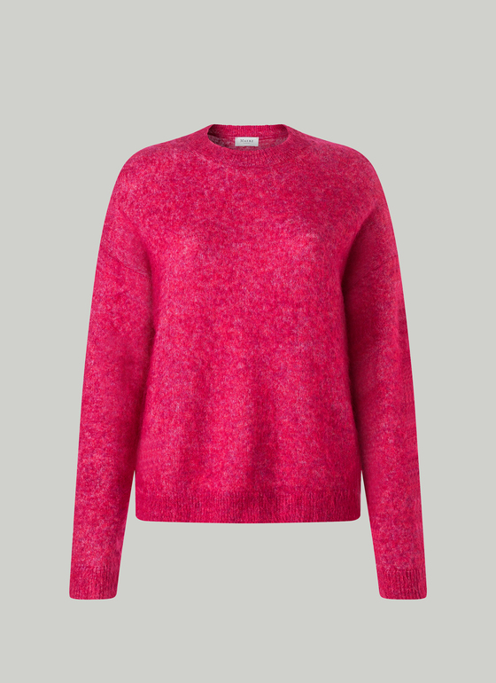 Pullover Rundhals 1/1 Arm Peony Red Frontansicht