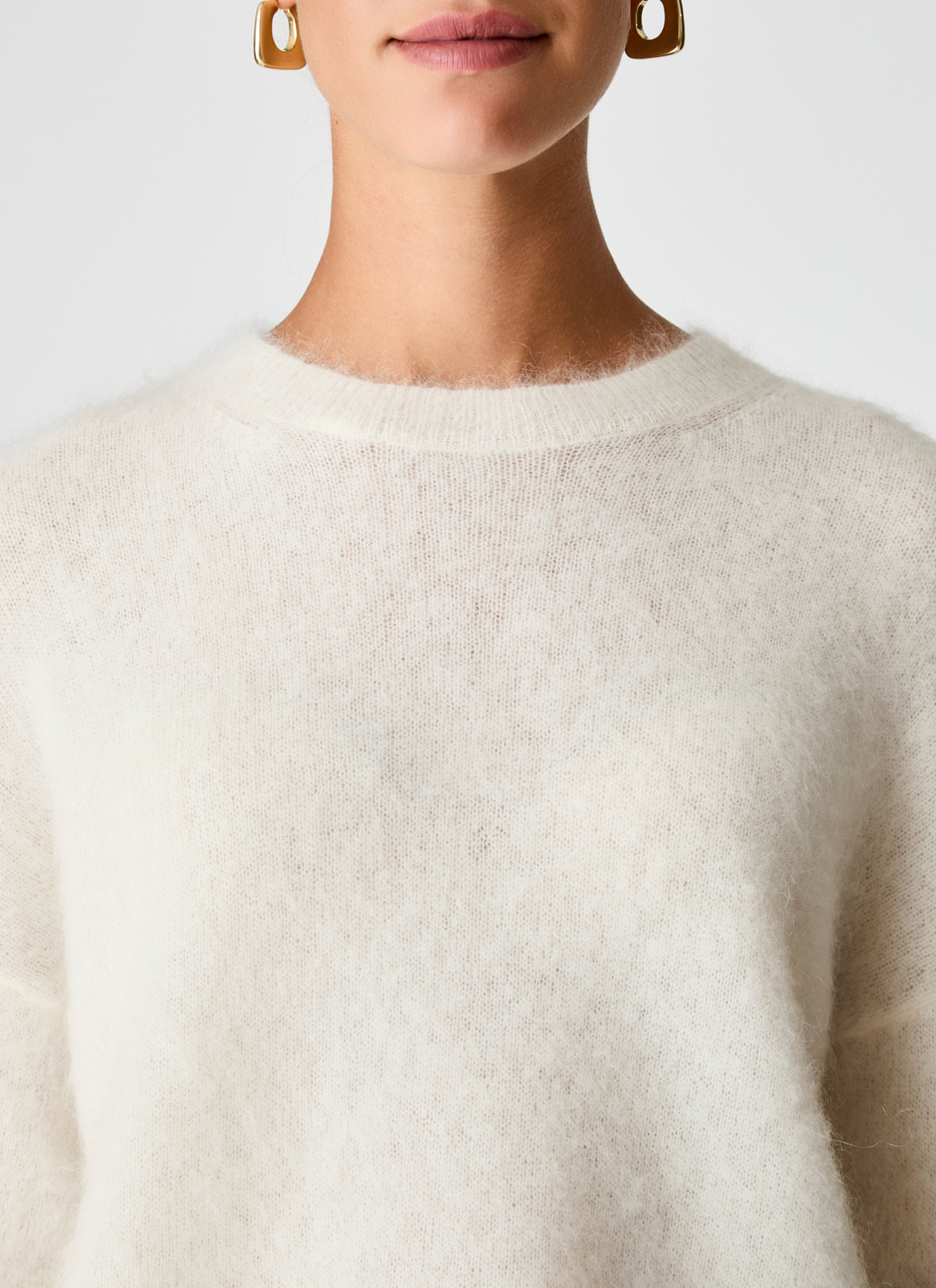 Pullover Rundhals 1/1 Arm, New White Detailansicht 1