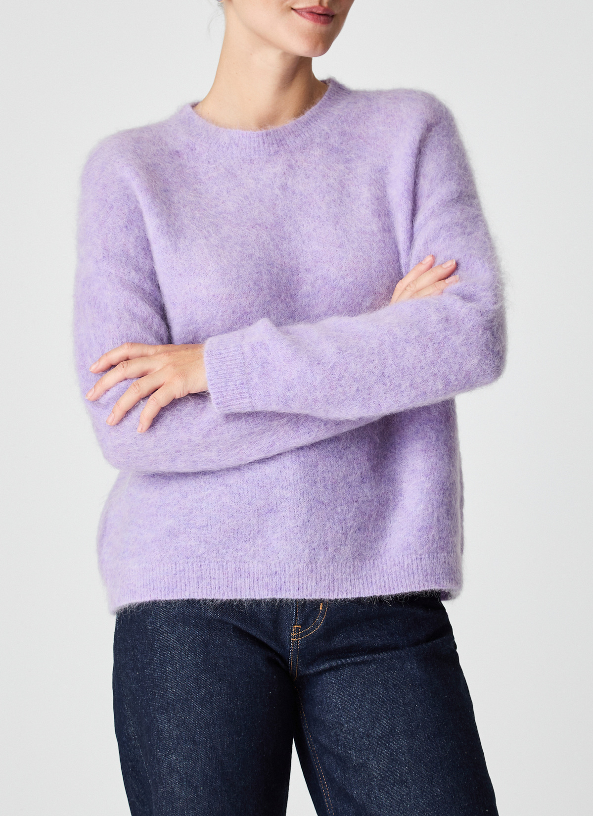 Pullover Rundhals 1/1 Arm, Frosted Lavender Detailansicht 1