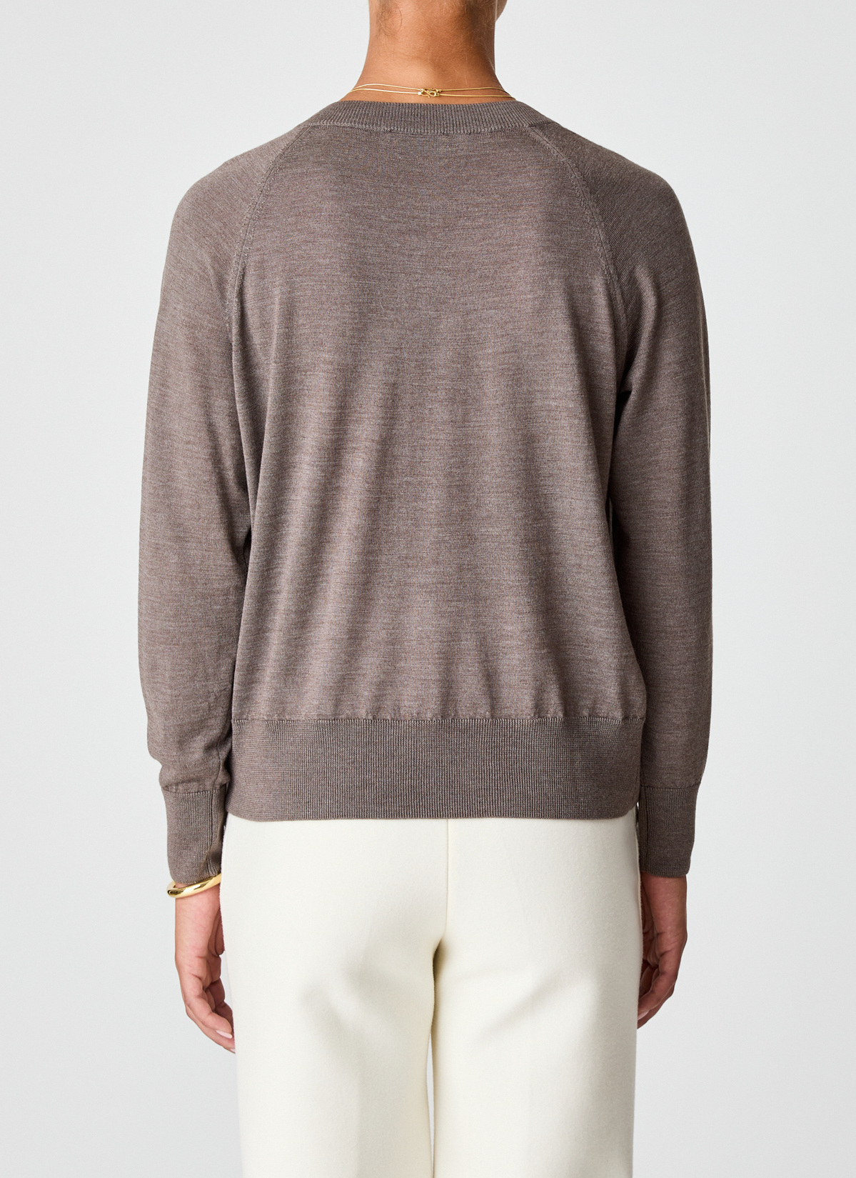 Pullover V-Ausschnitt 1/1 Arm, Hardwood Rückansicht