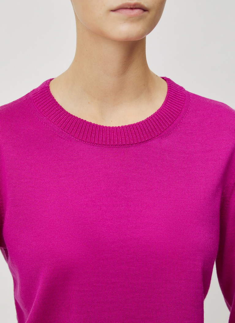 Pullover Rundhals 1/1 Arm, Vivid Orchid Detailansicht 1