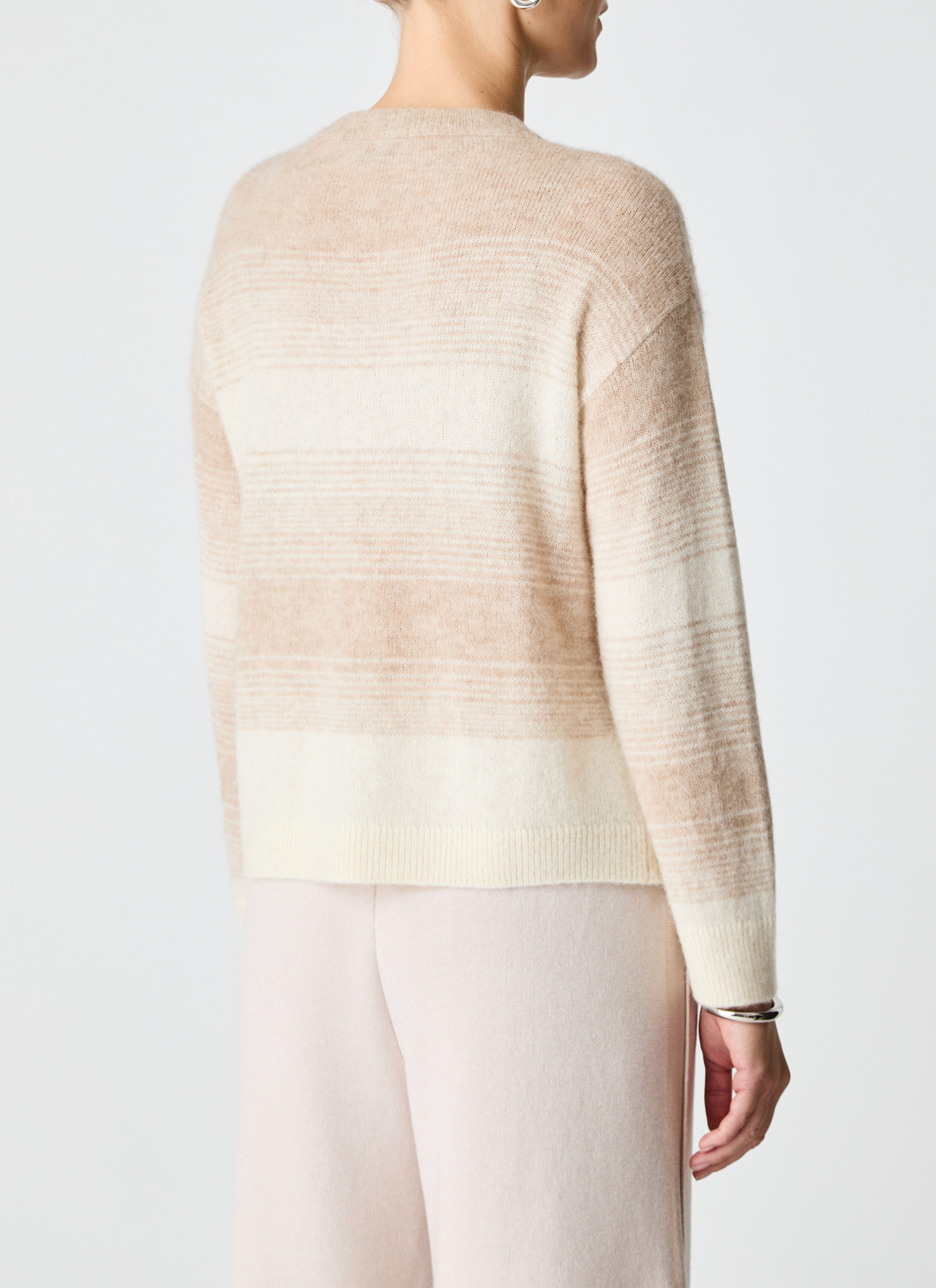 Pullover V-Ausschnitt 1/1 Arm, Sand Rückansicht