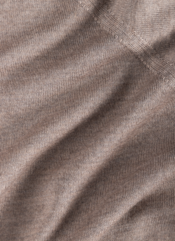 Pullover Rollkragen 1/2 Arm Taupe Grey Frontansicht