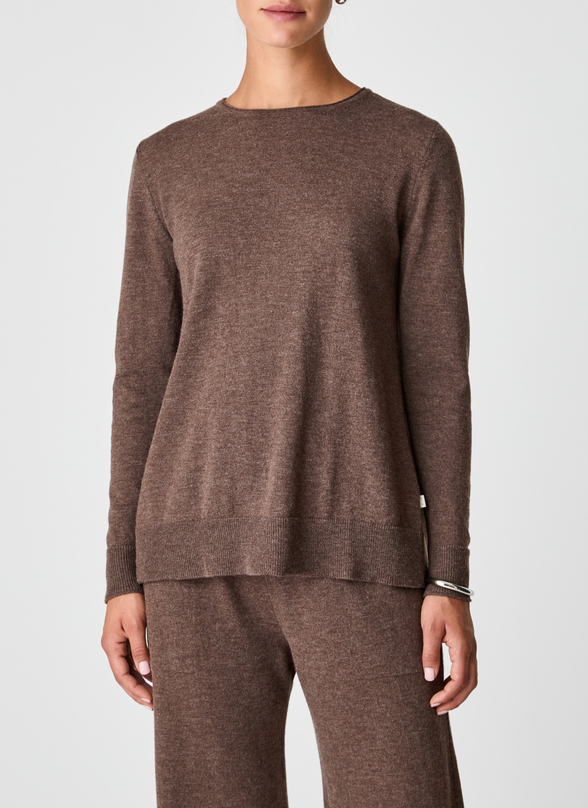 Pullover Rundhals 1/1 Arm, Hardwood Frontansicht