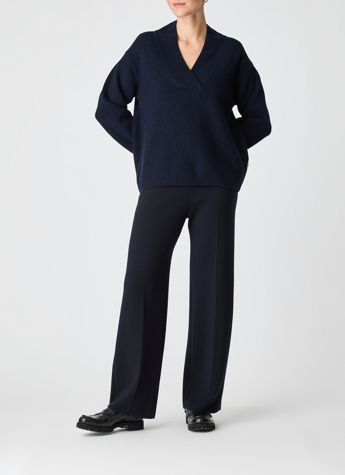 Pullover V-Ausschnitt 1/1 Arm, Navy Detailansicht 1