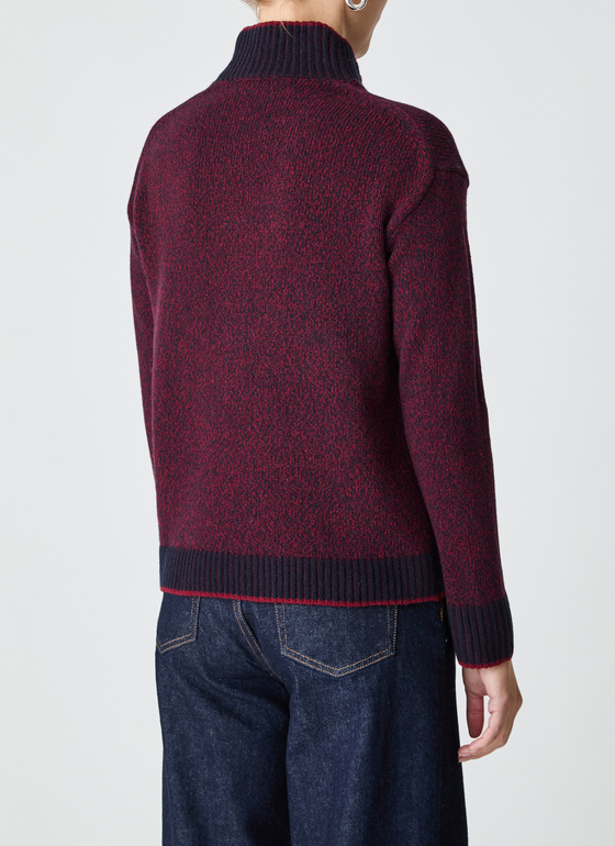 Pullover Stehkragen 1/1 Arm Oxid Red Frontansicht