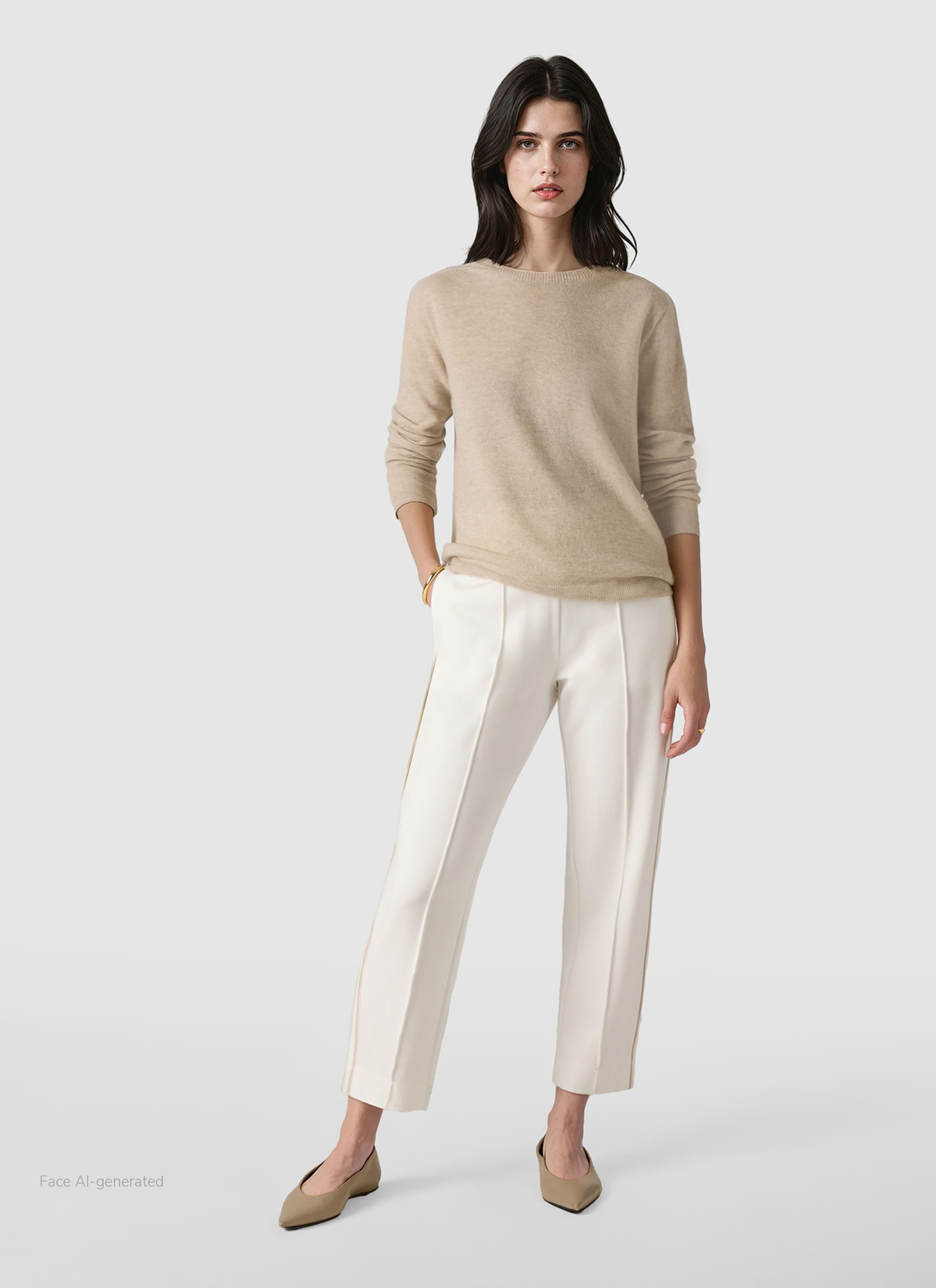 Pullover Rundhals 1/1 Arm, French Oak Detailansicht 2