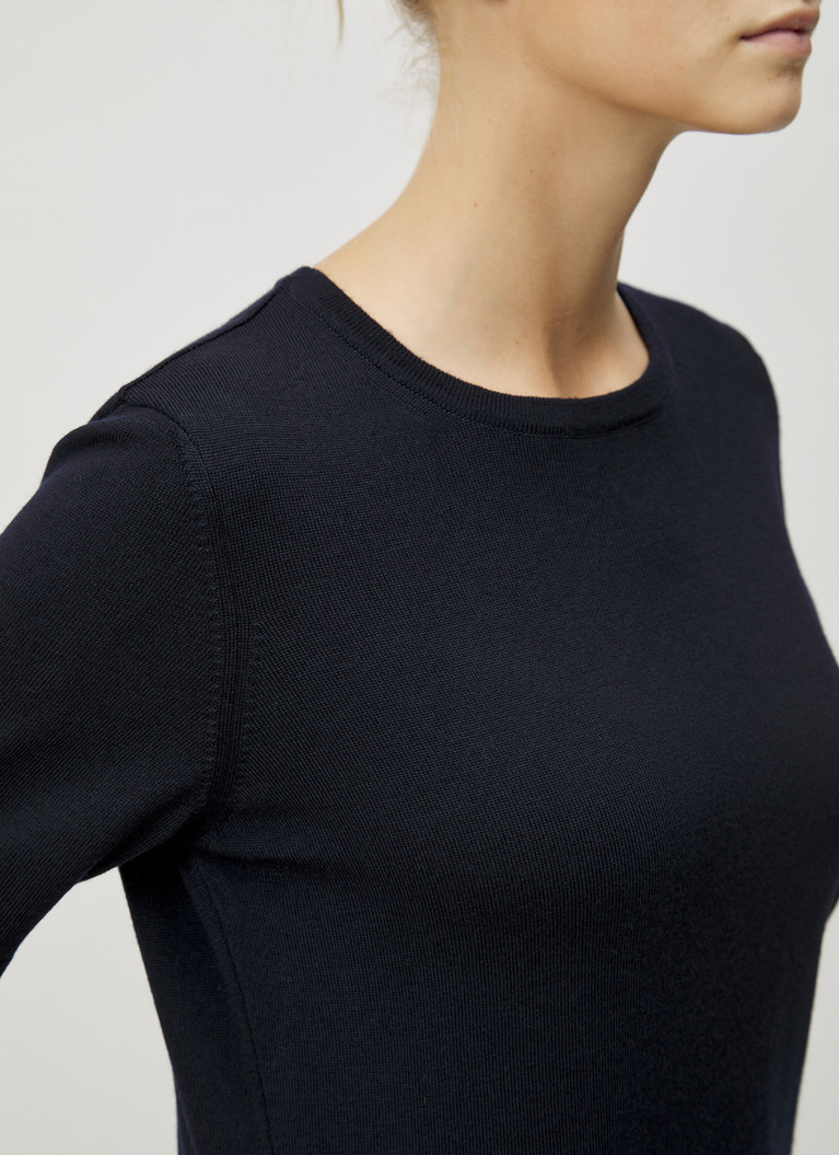 Pullover Rundhals, Navy Detailansicht 1