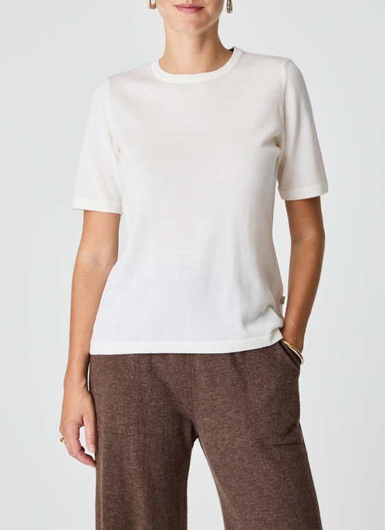Pullover Rundhals Off White Frontansicht