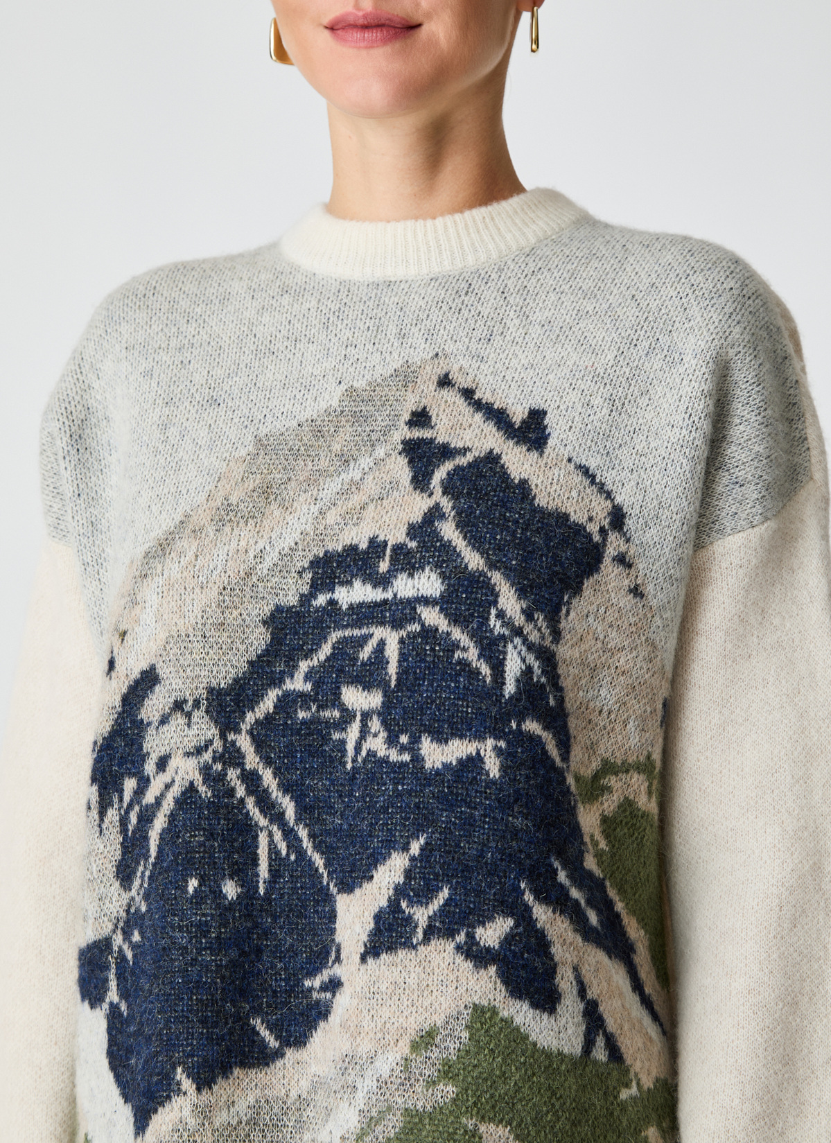 Pullover Rundhals 1/1 Arm, New White Detailansicht 2