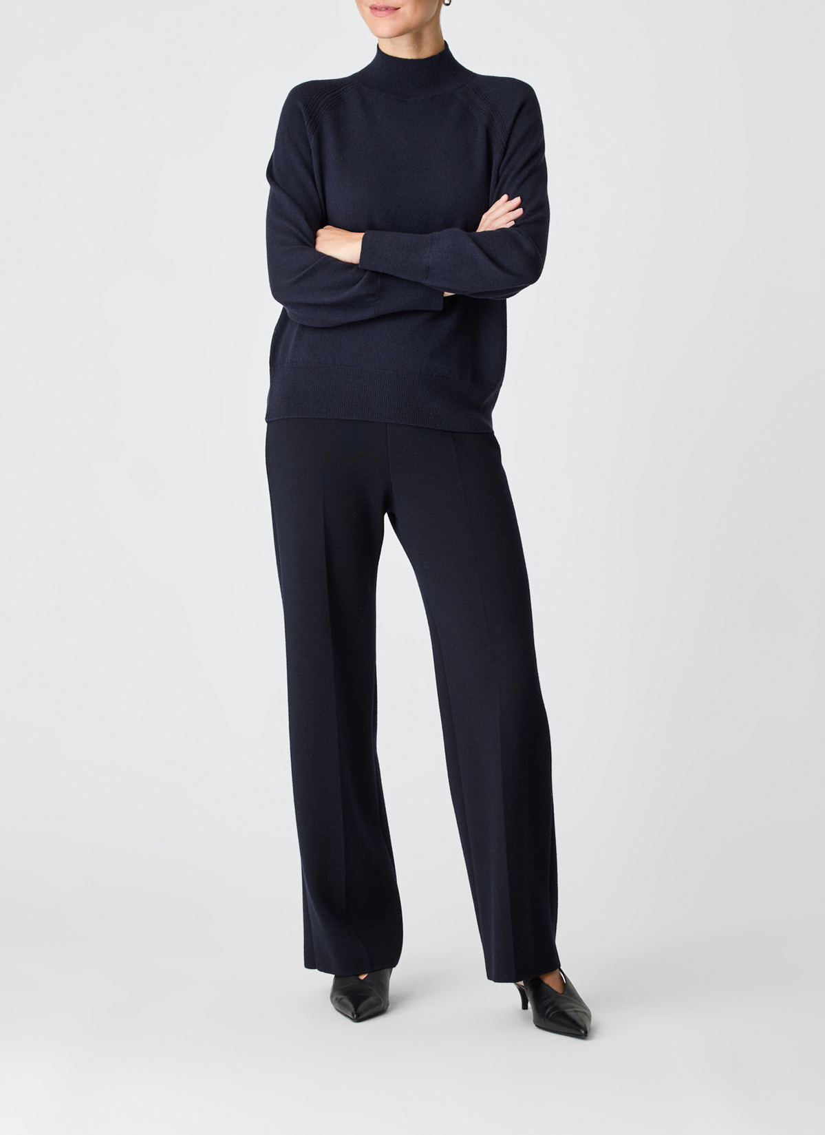 Pullover Stehkragen 1/1 Arm, Navy Detailansicht 1