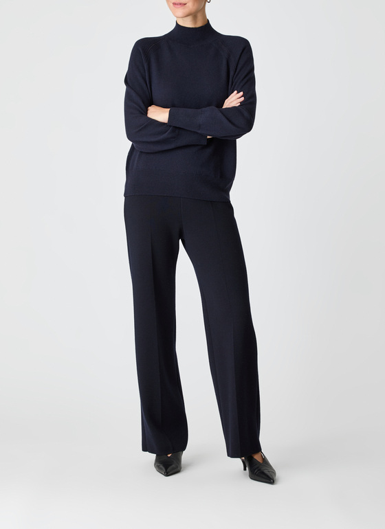 Pullover Stehkragen 1/1 Arm Navy Frontansicht
