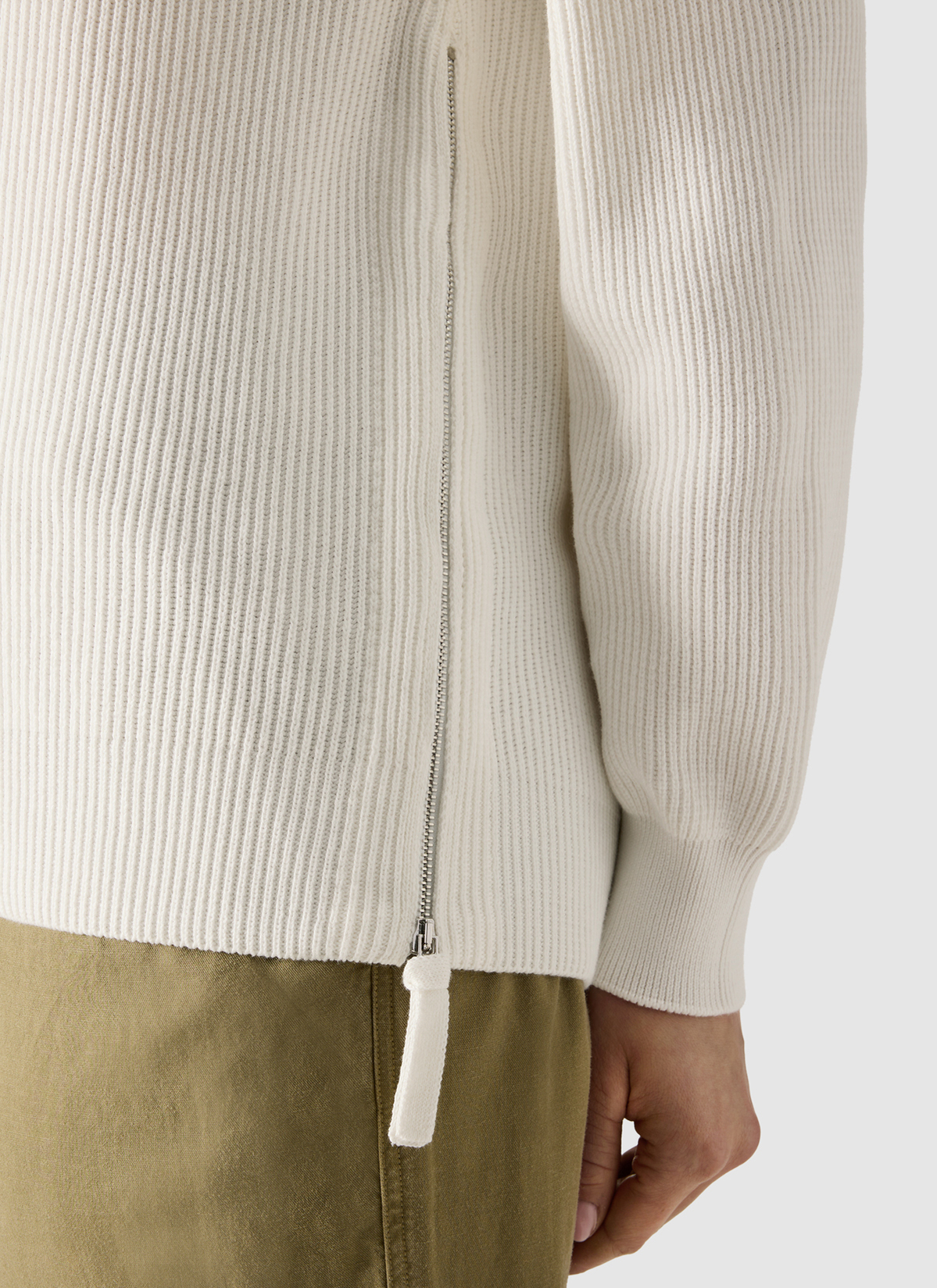 Pullover Rundhals 1/1 Arm, Off White Detailansicht 1