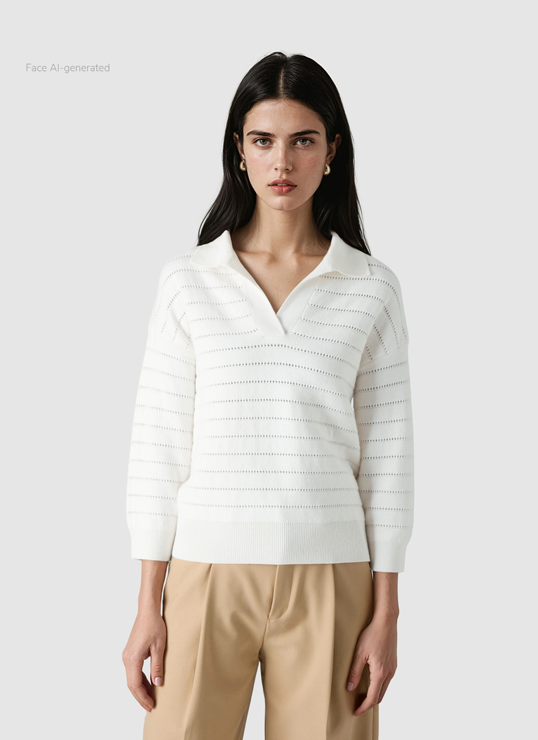 Polo PulloverNew White Frontansicht