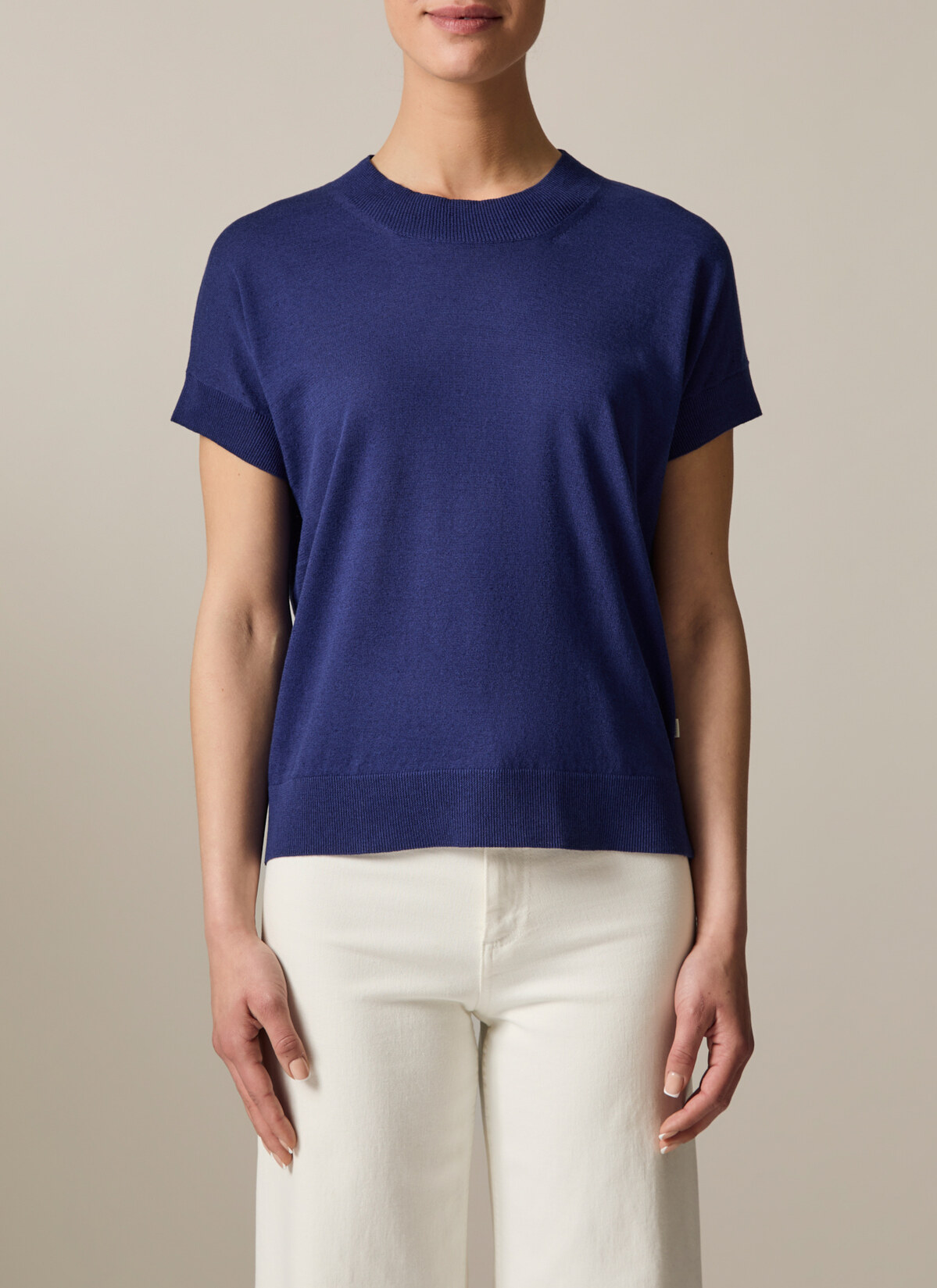 Pullover Rundhals 1/2 Arm, Mystic Blue Detailansicht 1