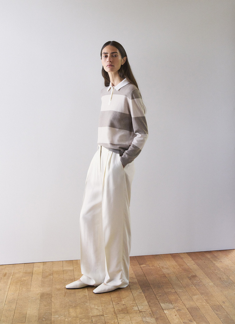 PolokragenpulloverFrench Oak Frontansicht