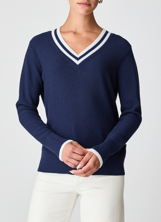 Pullover V-Ausschnitt 1/1 Arm Bright Night Frontansicht