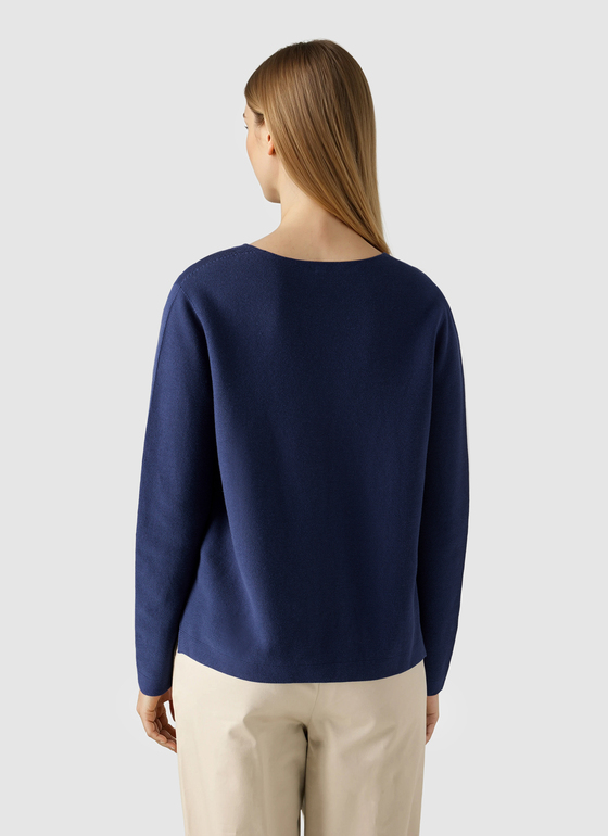 Pullover V-Ausschnitt 1/1 Arm Midnight Sail Frontansicht